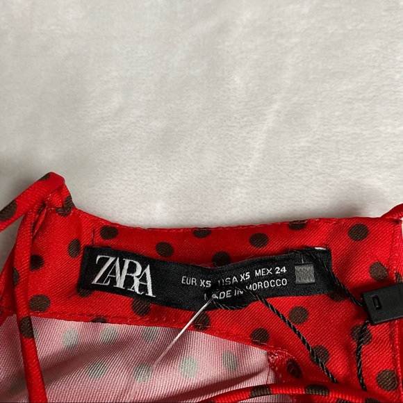 Zara red black polka dot mini dress - Picture 10 of 11